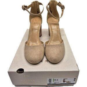 Lauren Conrad Hydrangea Womens High Heel Closed Toe Shoes Glitter Block Heel 8.5